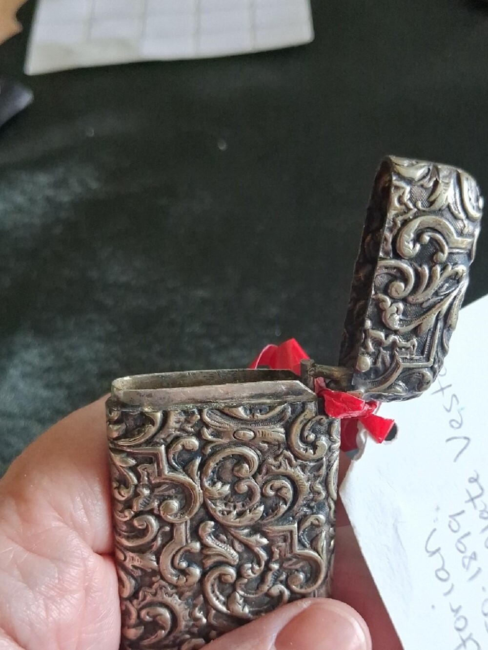Victorian Ornate Silverplate Embossed Vesta Case - Picture 6 of 8
